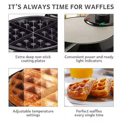 Deep Fill Waffle Maker Non Stick Belgian Waffle Iron