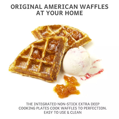 Deep Fill Waffle Maker Non Stick Belgian Waffle Iron