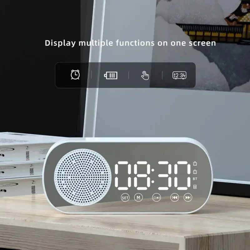 Digital Alarm Clock Bluetooth Speaker FM Radio LED Display