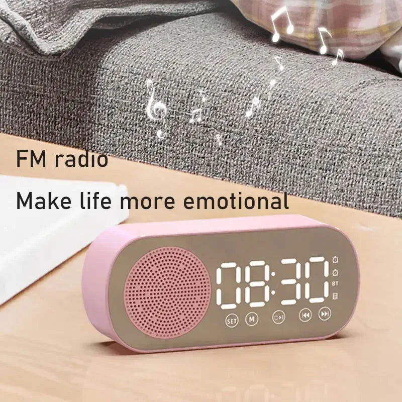 Digital Alarm Clock Bluetooth Speaker FM Radio LED Display