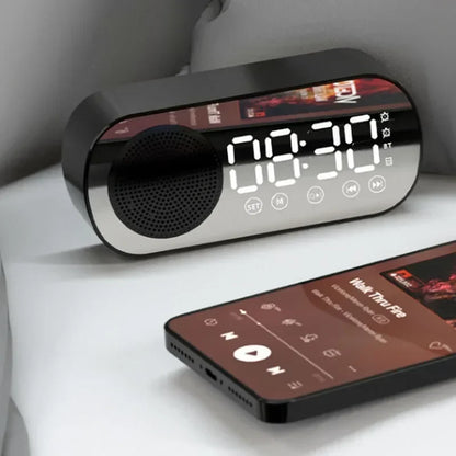 Digital Alarm Clock Bluetooth Speaker FM Radio LED Display