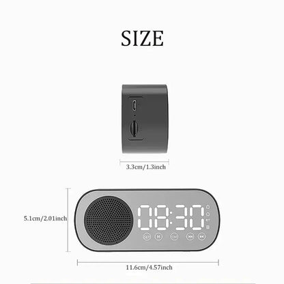 Digital Alarm Clock Bluetooth Speaker FM Radio LED Display