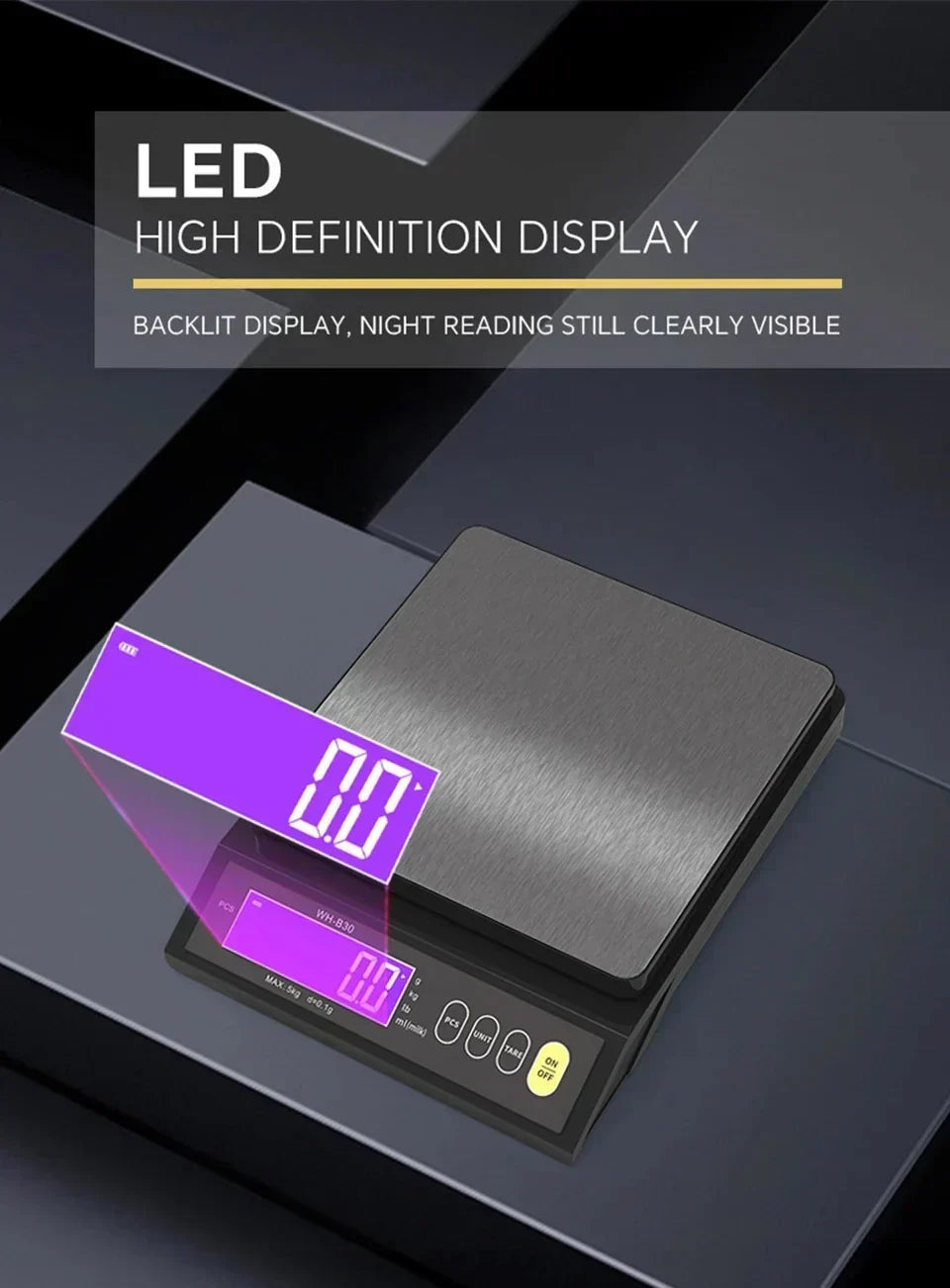 Digital Waterproof Kitchen Scale with Stainless Steel Platform