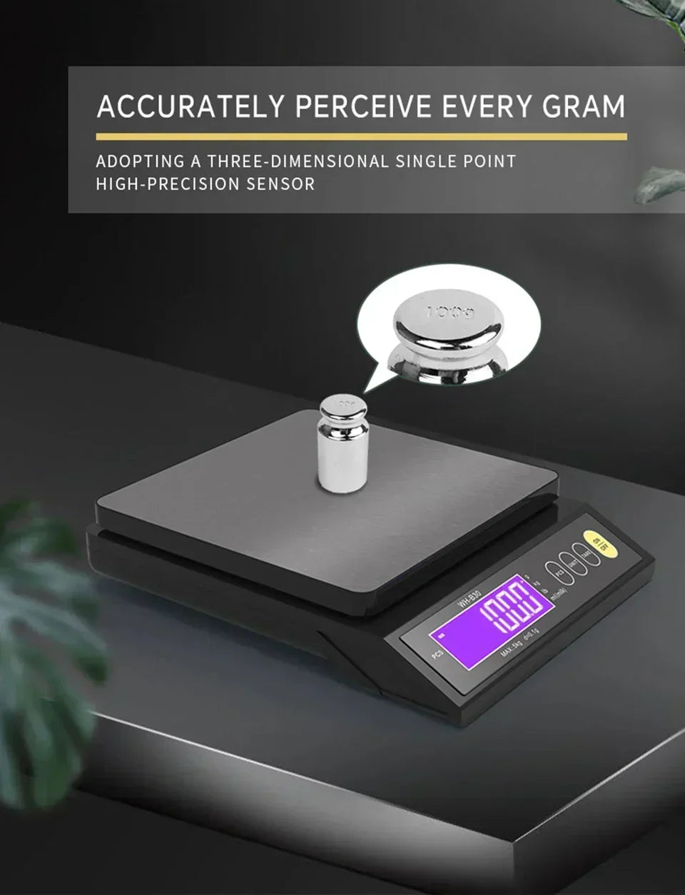 Digital Waterproof Kitchen Scale with Stainless Steel Platform