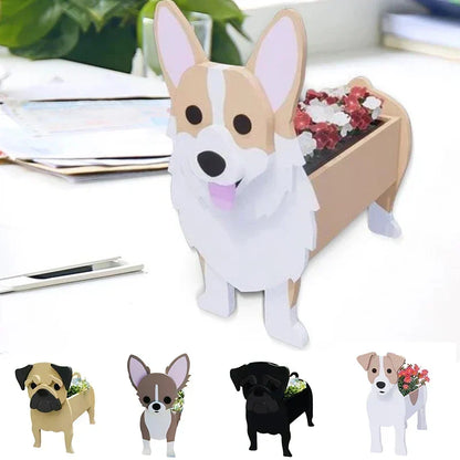 Dog Shaped Plant Pot Decorative Indoor Outdoor Planter