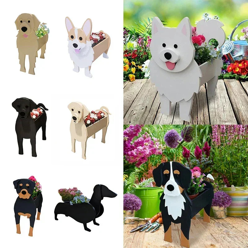 Dog Shaped Plant Pot Decorative Indoor Outdoor Planter