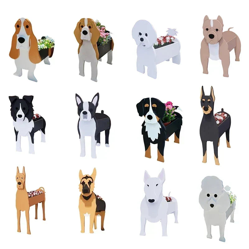 Dog Shaped Plant Pot Decorative Indoor Outdoor Planter
