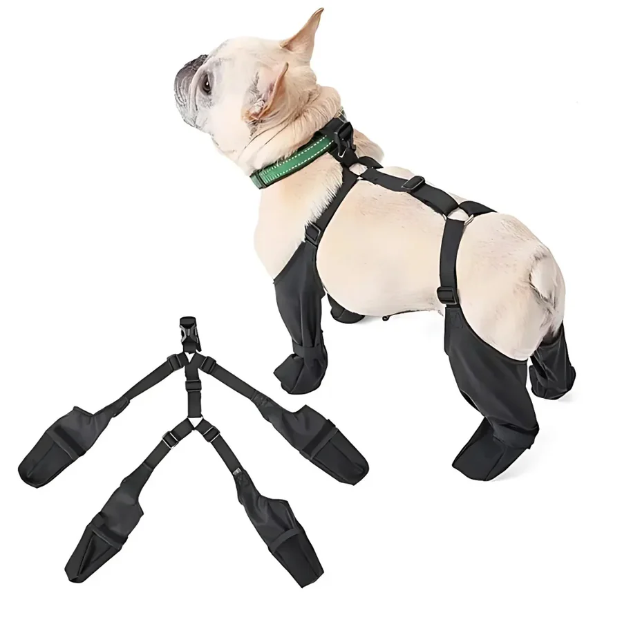 Dog Suspender Boots with Full Leg Coverage and Non Slip Sole