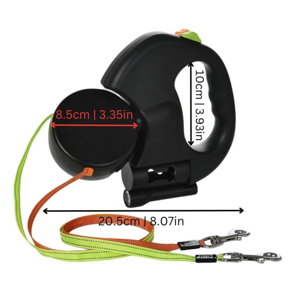Dual Dog Leash with Tangle Free Swivel Connector