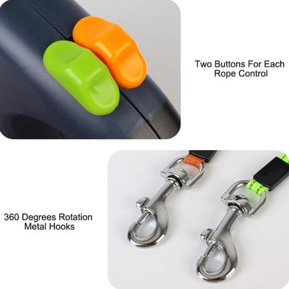 Dual Dog Leash with Tangle Free Swivel Connector