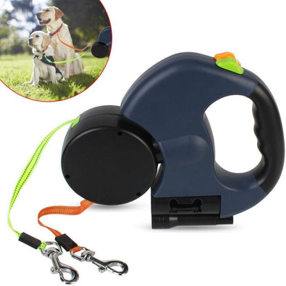 Dual Dog Leash with Tangle Free Swivel Connector