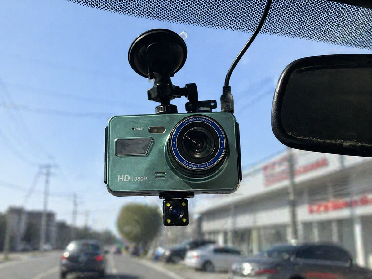 Dual Lens Dash Cam with Front and Rear Recording