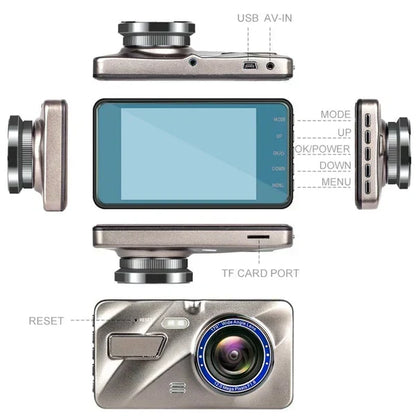 Dual Lens Dash Cam with Front and Rear Recording