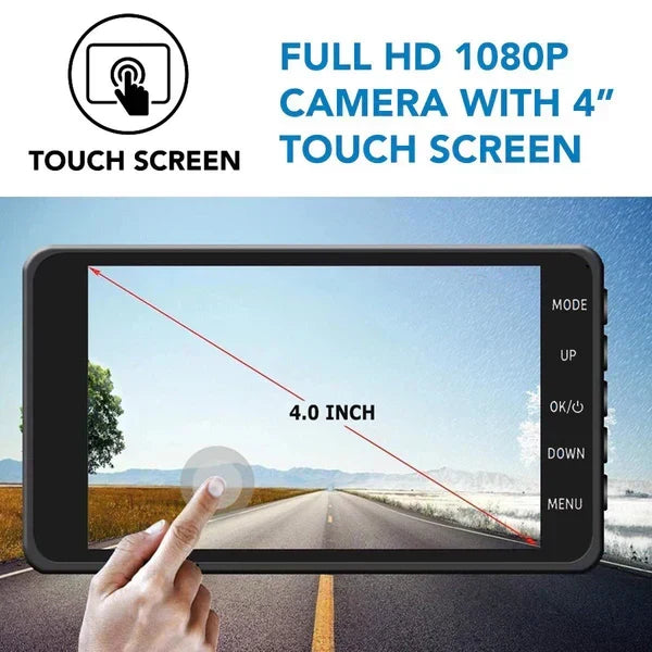 Dual Lens Dash Cam with Front and Rear Recording