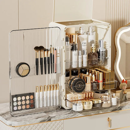 Dust-Proof Makeup Storage Organizer with Magnetic Door