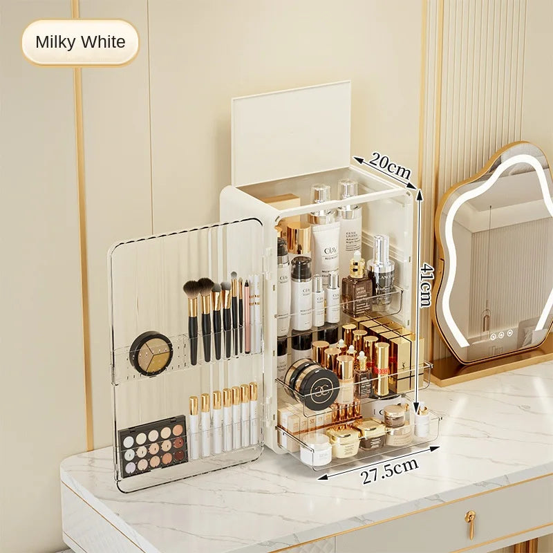 Dust-Proof Makeup Storage Organizer with Magnetic Door