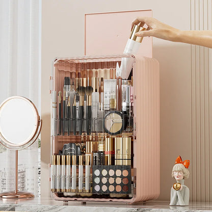Dust-Proof Makeup Storage Organizer with Magnetic Door