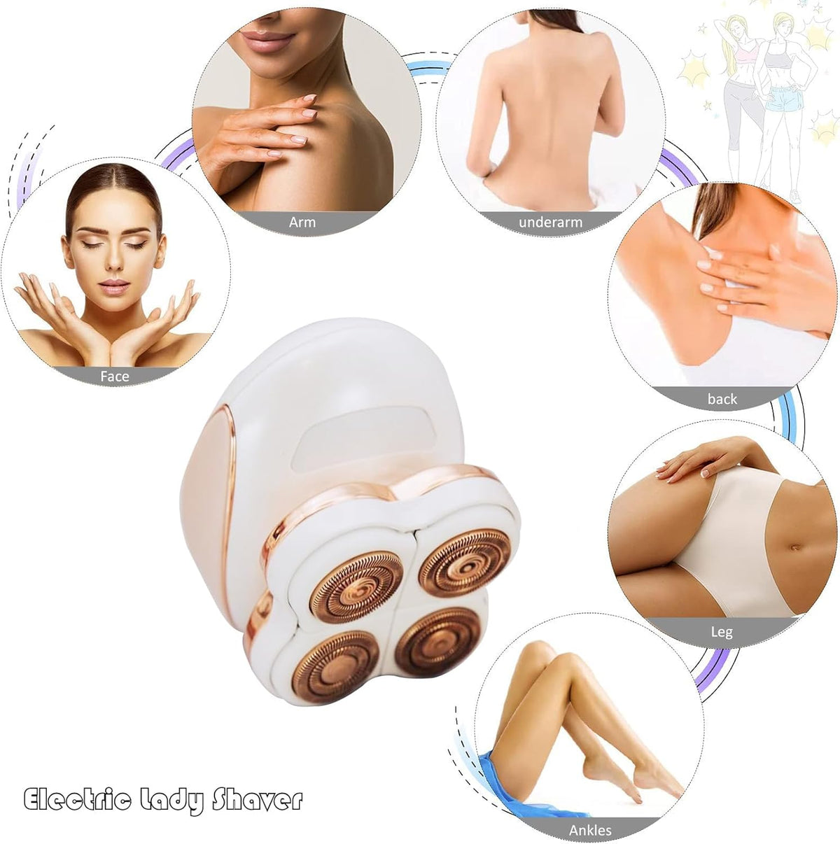 Electric Women's Leg Hair Remover with LED Precision Light