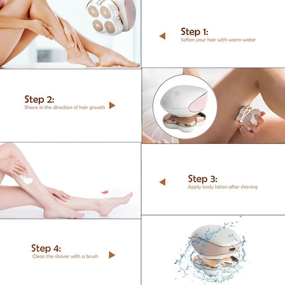 Electric Women's Leg Hair Remover with LED Precision Light