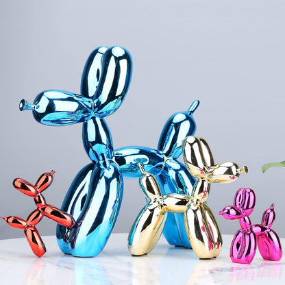 Electroplated Balloon Dog Decorative Resin Sculpture