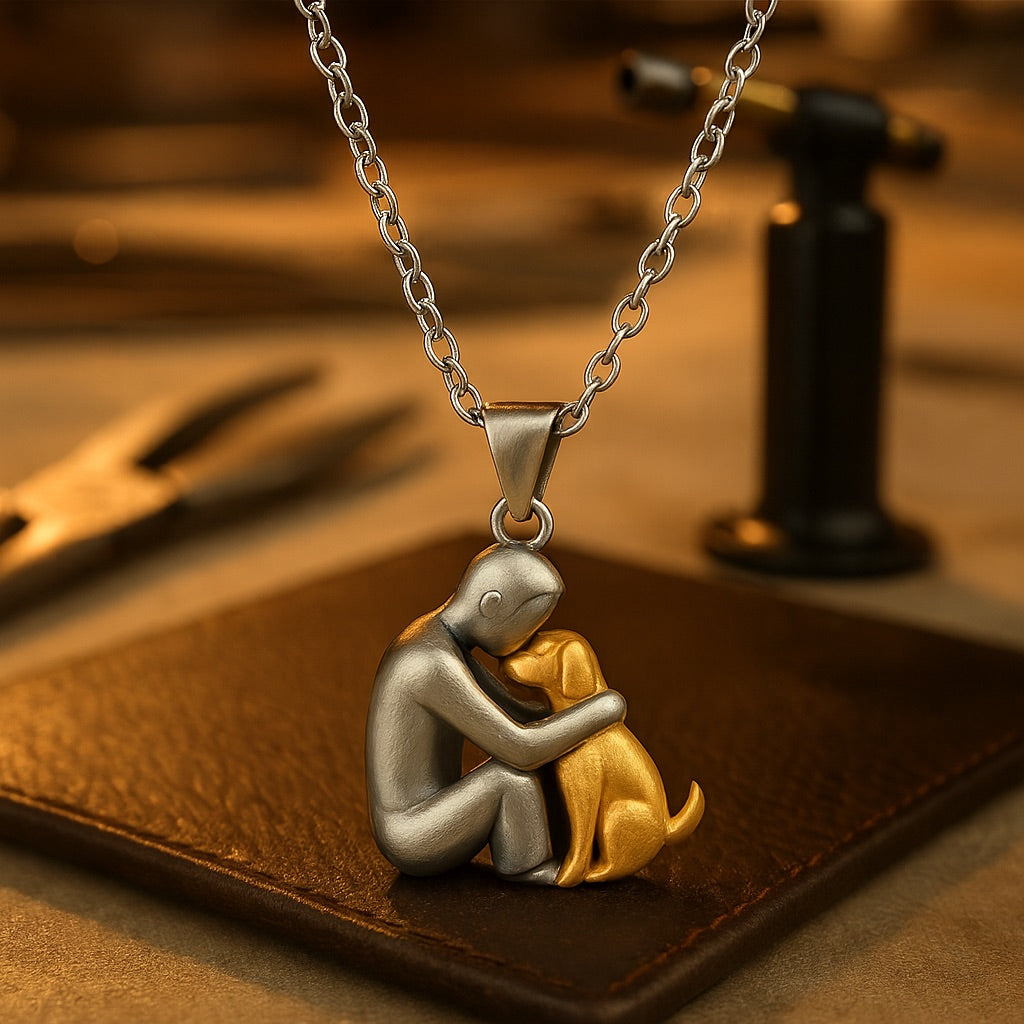 Elegant Embrace Pendant Necklace Gold Plated Jewelry