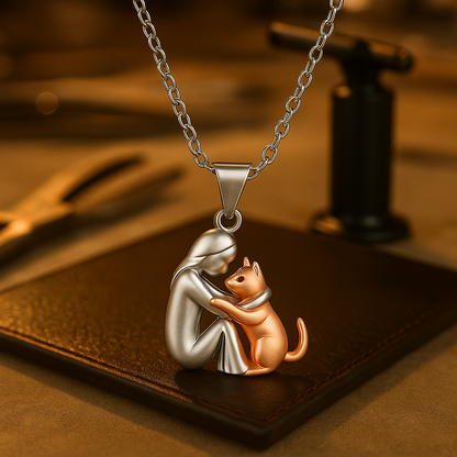 Elegant Embrace Pendant Necklace Gold Plated Jewelry