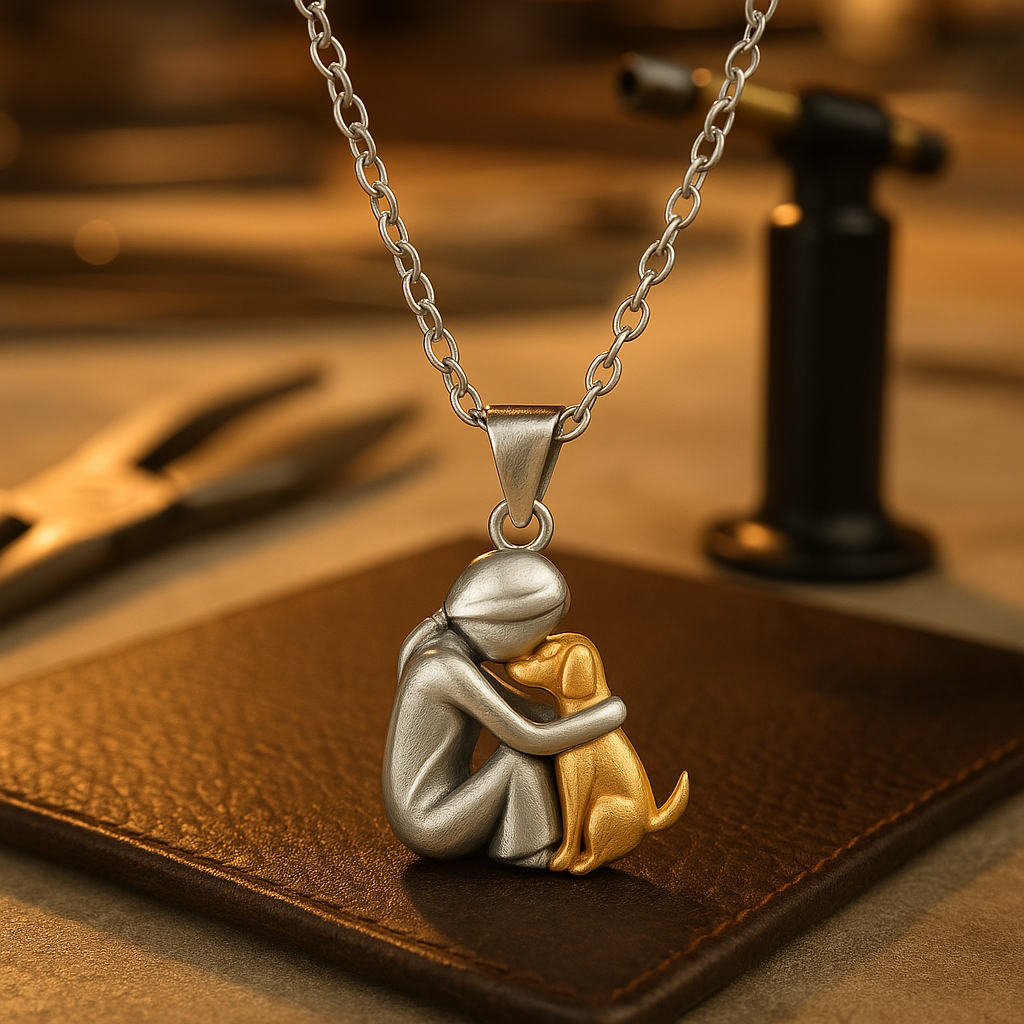 Elegant Embrace Pendant Necklace Gold Plated Jewelry
