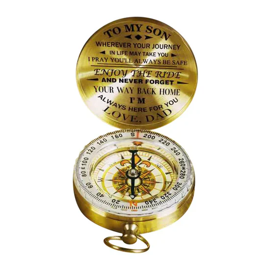 Engraved Compass Gift For Son With Inspirational Message