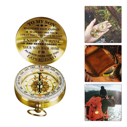 Engraved Compass Gift For Son With Inspirational Message