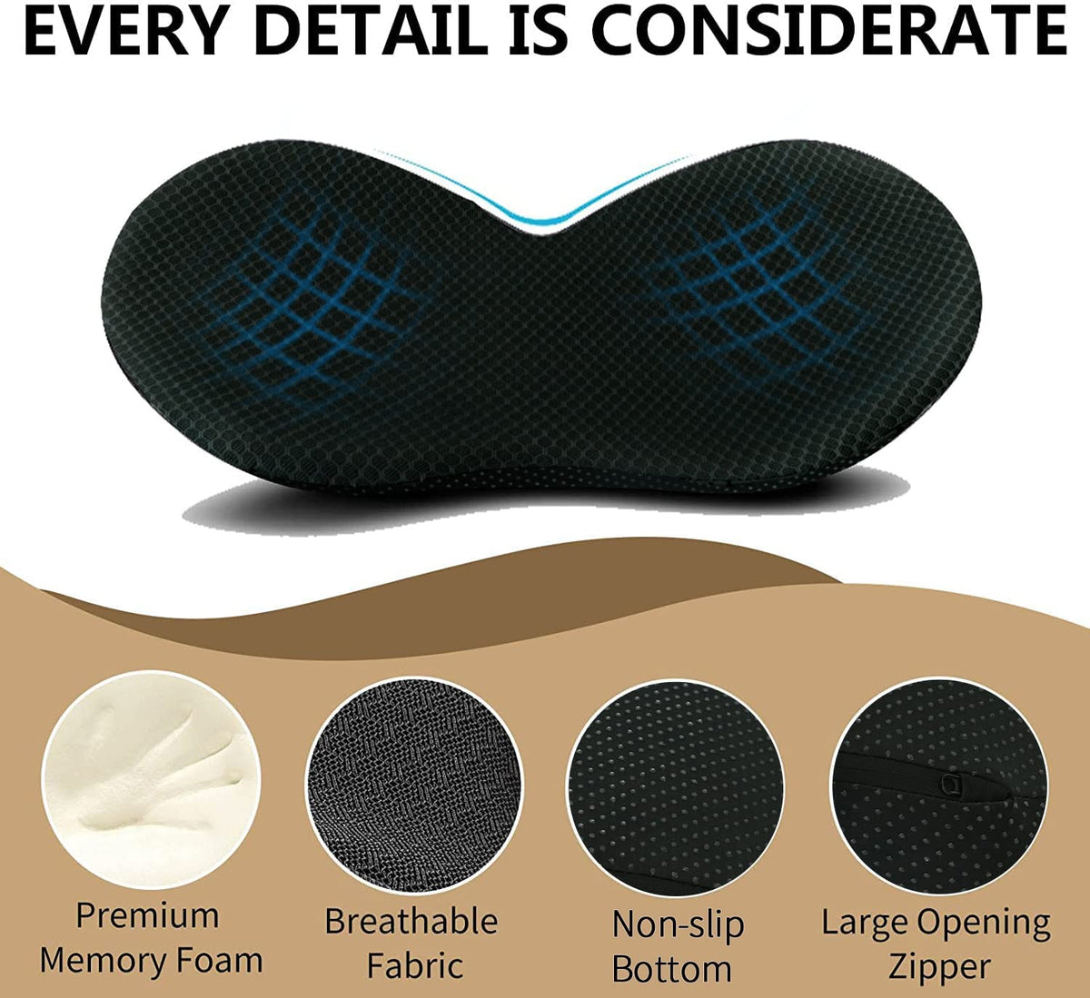 Ergonomic Car Seat Cushion for Improved Driving Position