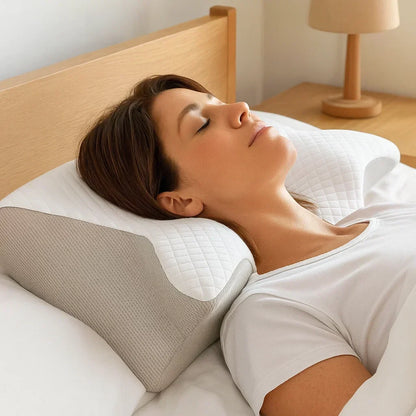 Ergonomic Contour Memory Foam Pillow for Head and Neck Support