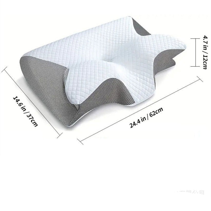 Ergonomic Contour Memory Foam Pillow for Head and Neck Support