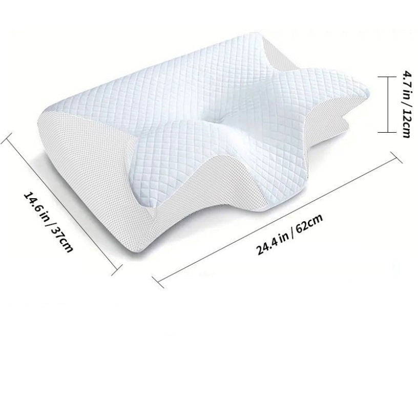 Ergonomic Contour Memory Foam Pillow for Head and Neck Support