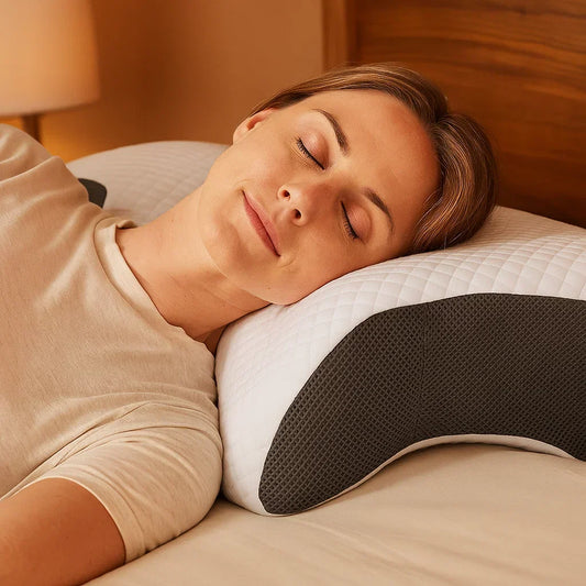 Ergonomic Contour Memory Foam Pillow for Head and Neck Support