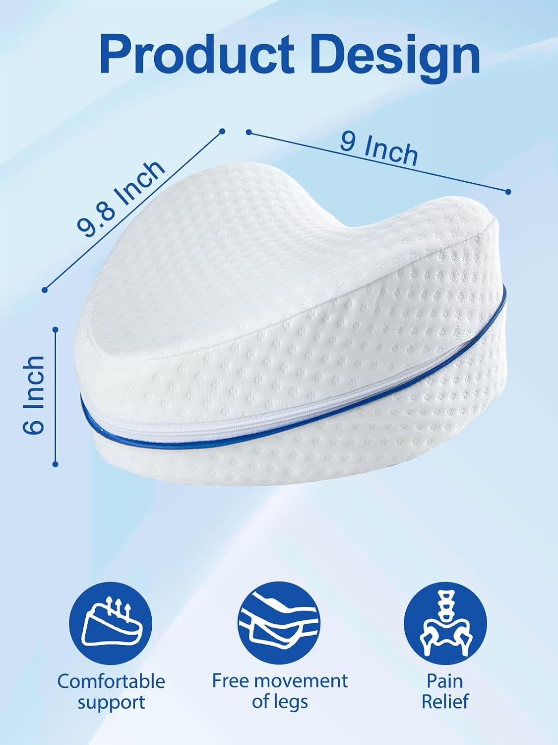 Ergonomic Lumbar Knee Pillow for Side Sleepers