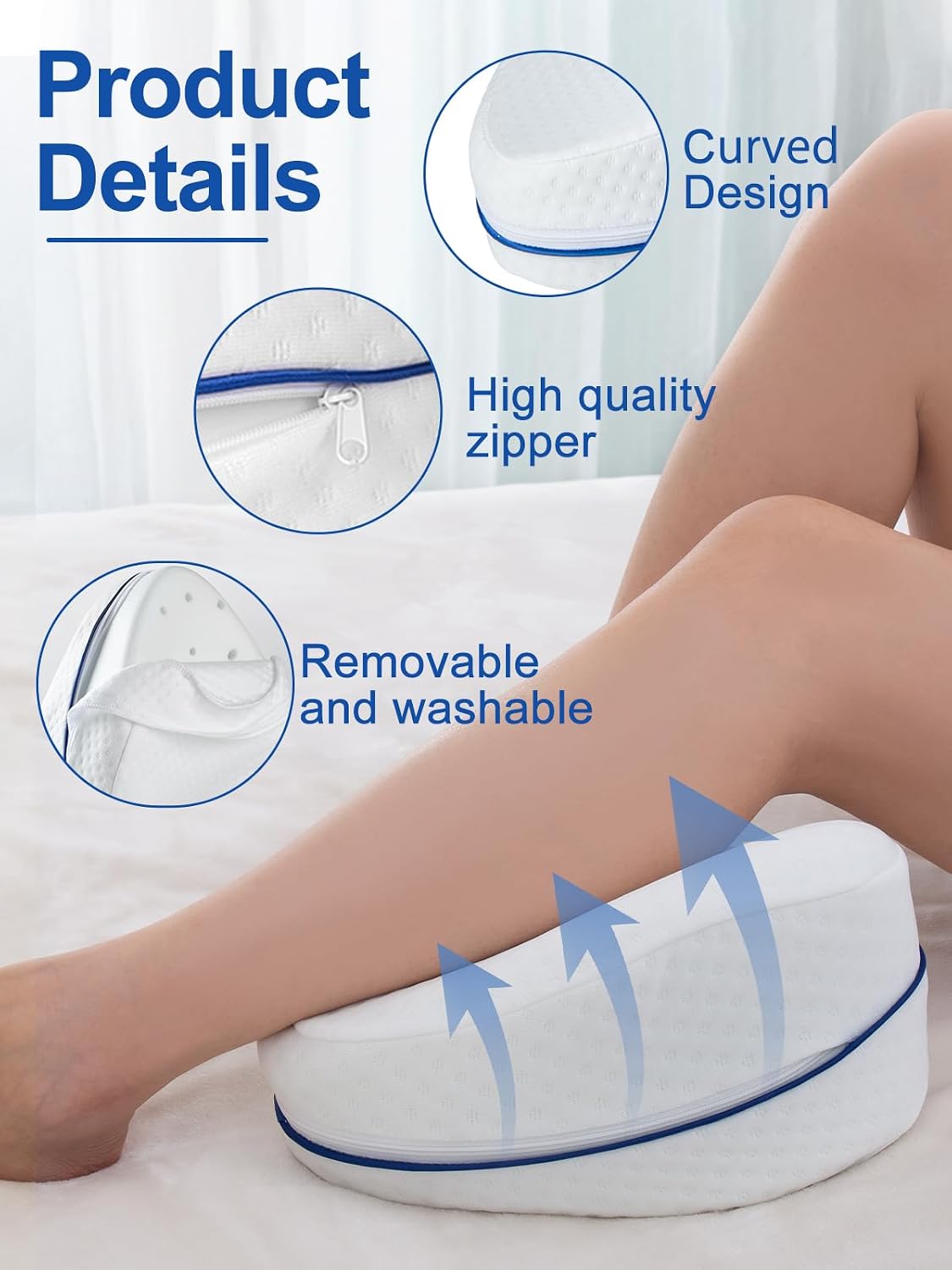 Ergonomic Lumbar Knee Pillow for Side Sleepers