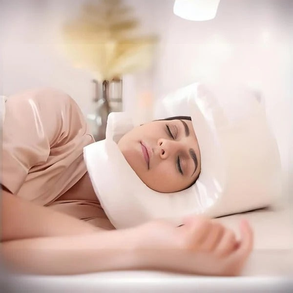 Ergonomic Memory Foam Face Pillow with Washable Cover