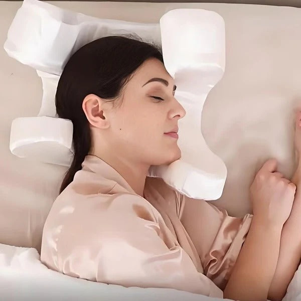 Ergonomic Memory Foam Face Pillow with Washable Cover