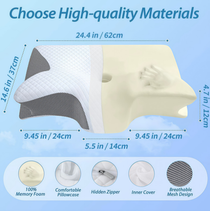 Ergonomic Memory Foam Pillow for Better Breathing and Sleep Support
