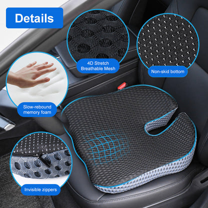 Ergonomic Memory Foam Seat Cushion for Car & Office