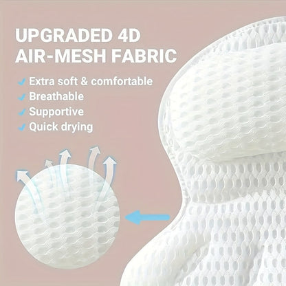 Ergonomic Mesh Bath Pillow Spa Cushion