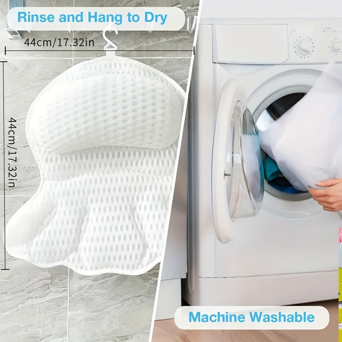 Ergonomic Mesh Bath Pillow Spa Cushion