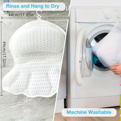 Ergonomic Mesh Bath Pillow Spa Cushion