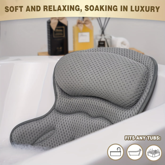 Ergonomic Mesh Bath Pillow Spa Cushion