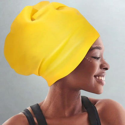 Extra Large Silicone Swim Cap for Long Thick Hair