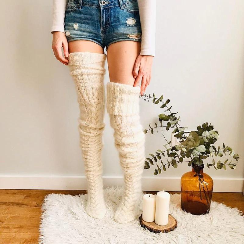 Extra Long Knitted Over Knee Winter Socks