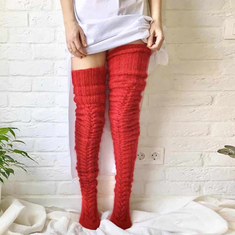 Extra Long Knitted Over Knee Winter Socks