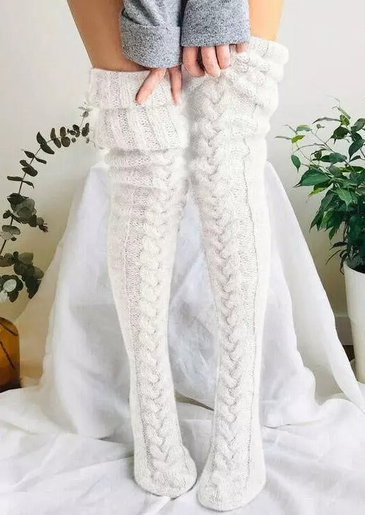 Extra Long Knitted Over Knee Winter Socks