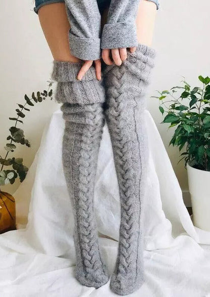 Extra Long Knitted Over Knee Winter Socks