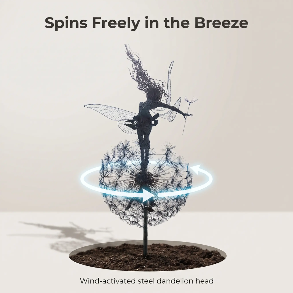 Fairy Garden Wind Spinner Metal Outdoor Yard Decor